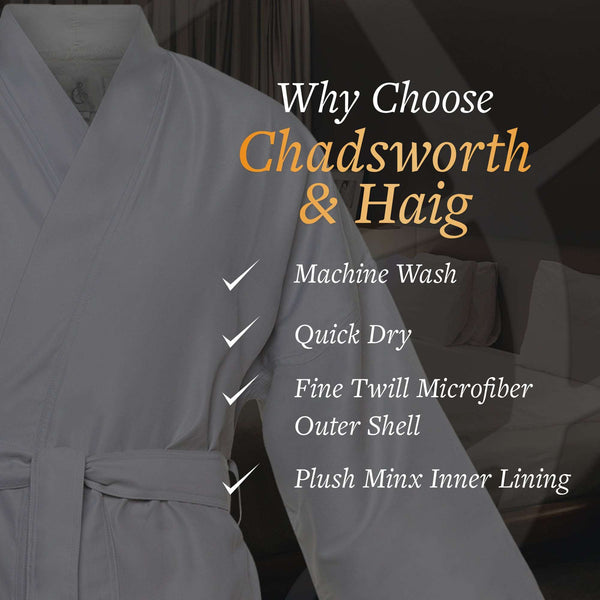 Microfiber Plush Kimono Robe with Minx Lining | Style: MPK3000 - Chadsworth & Haig