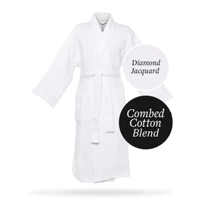 Diamond Jacquard Minx Plush Lined Robe | Style: DJT7100 - Luxury Hotel & Spa Robes by Chadsworth & Haig